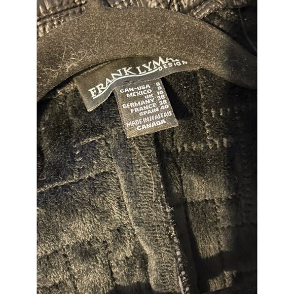 Frank Lyman Edgy Mob Wife Academia Y2K Black Quilted Front Zipper Pockets Jacket - Picture 13 of 14